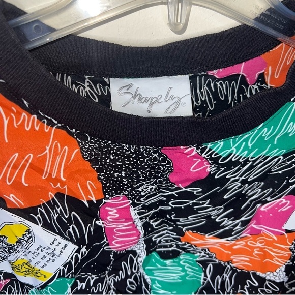 Vintage Shapely Abstract Pullover Jacket Shirt w/Shoulder Pads Made in USA Med - Picture 6 of 10